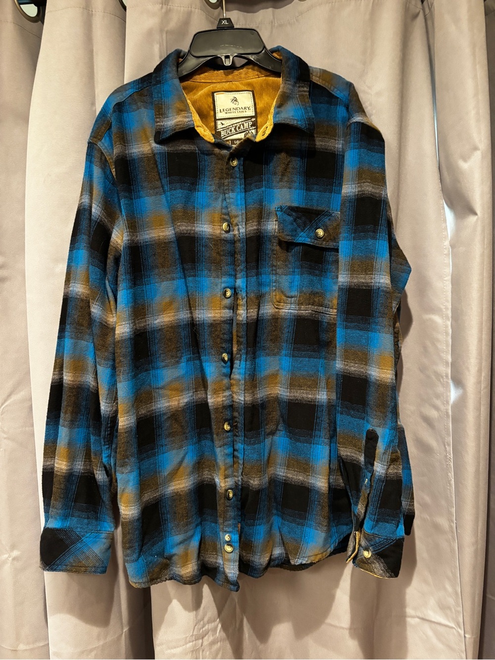 Legendary Whitetails Blue, Black & Brown Plaid Button-Down Shirt